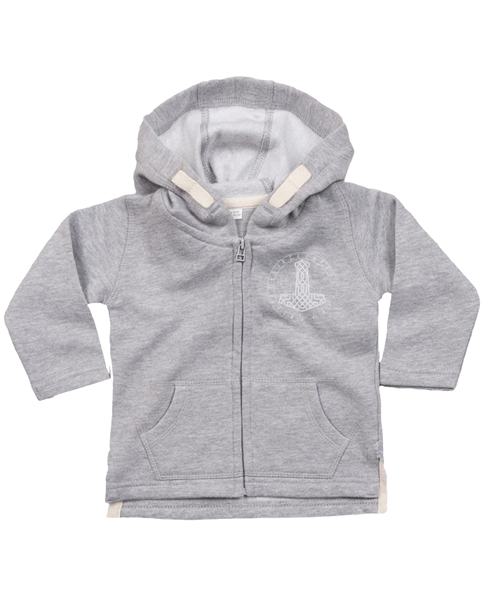 Sweat à capuche bébé zippé Mjöllnir symbole viking par KronoArt