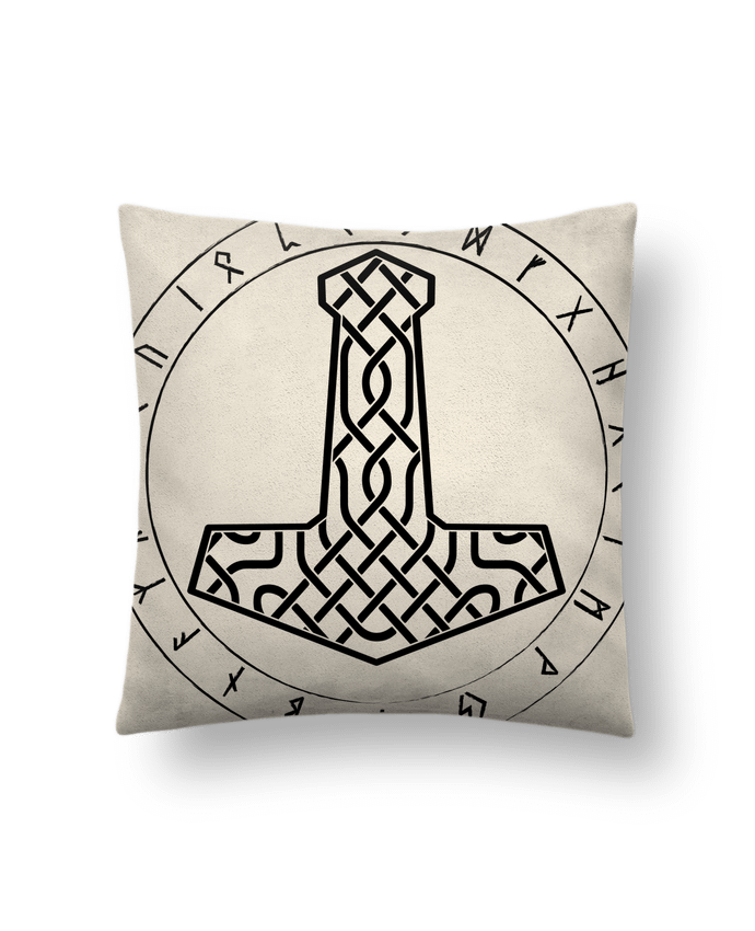 Coussin suédine Mjöllnir symbole viking par KronoArt