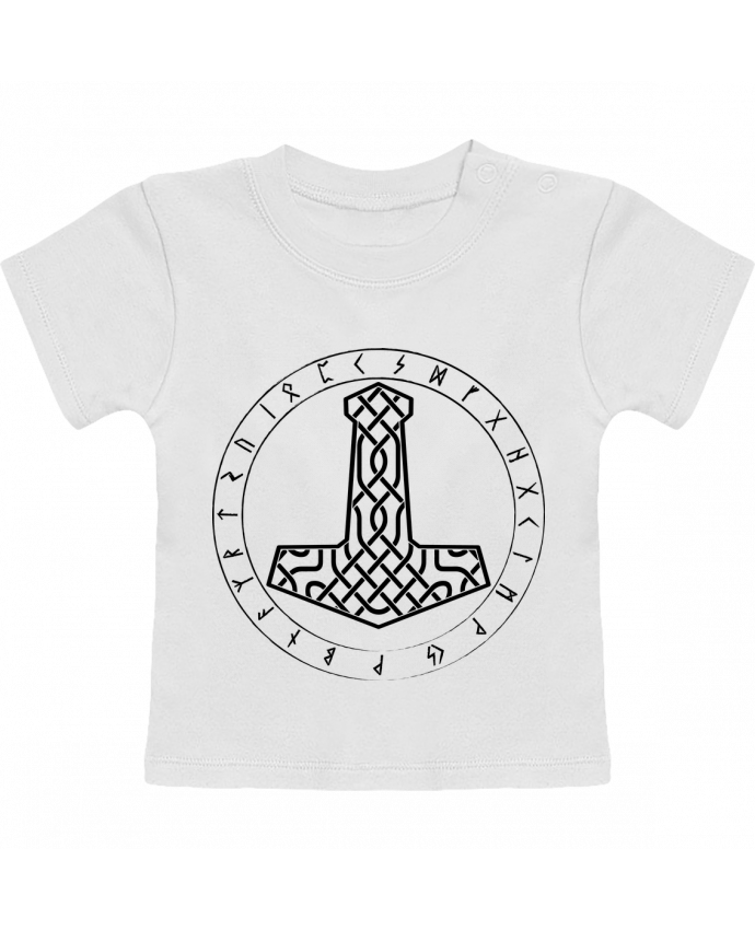 T-shirt bébé Mjöllnir symbole viking manches courtes du designer KronoArt