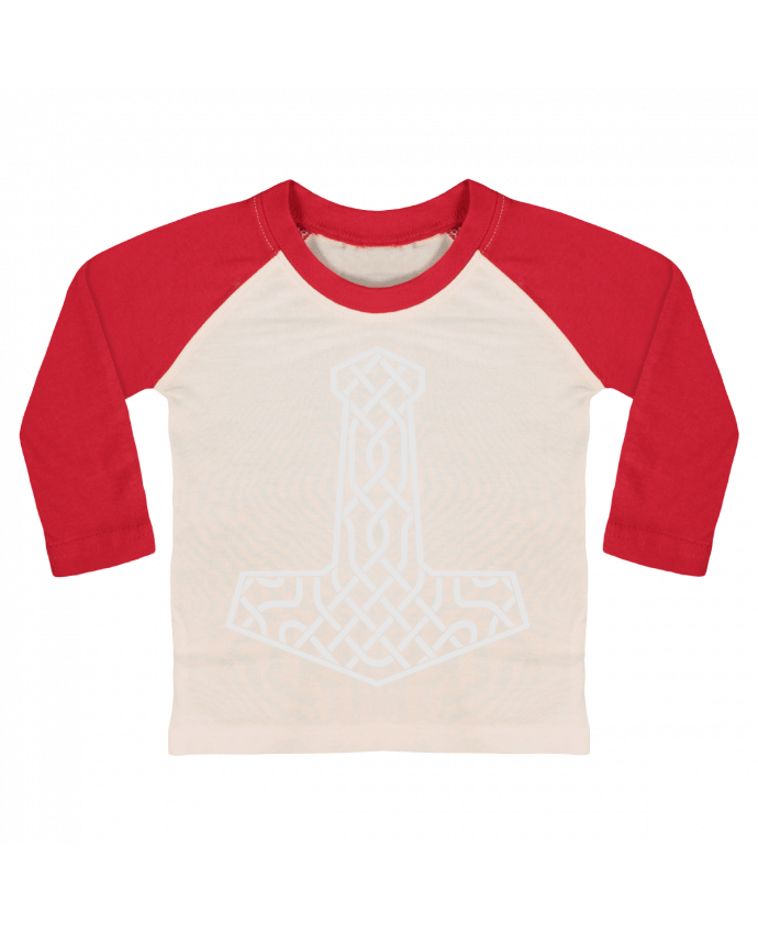 Tee-shirt Bébé Baseball ML Mjöllnir symbole viking par KronoArt