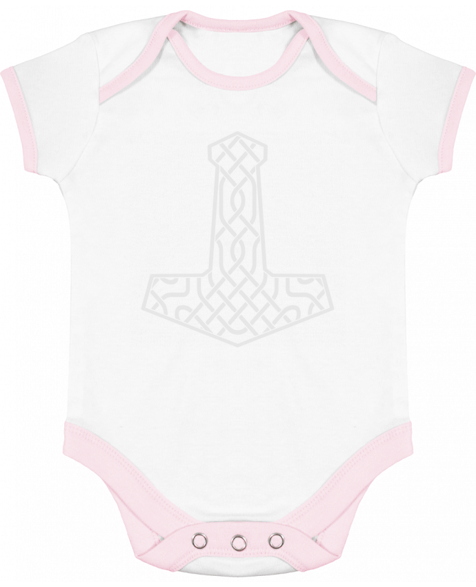 Body bébé manches contrastées Mjöllnir symbole viking par KronoArt