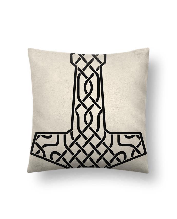 Coussin suédine Mjöllnir symbole viking par KronoArt
