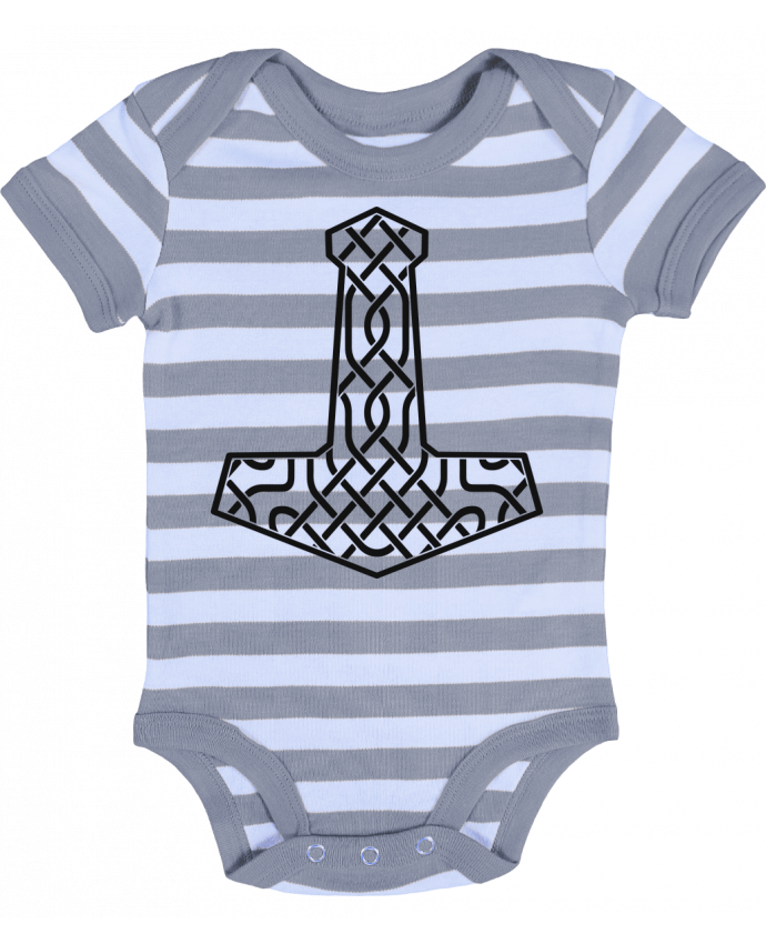 Body Bébé Rayé Mjöllnir symbole viking - KronoArt