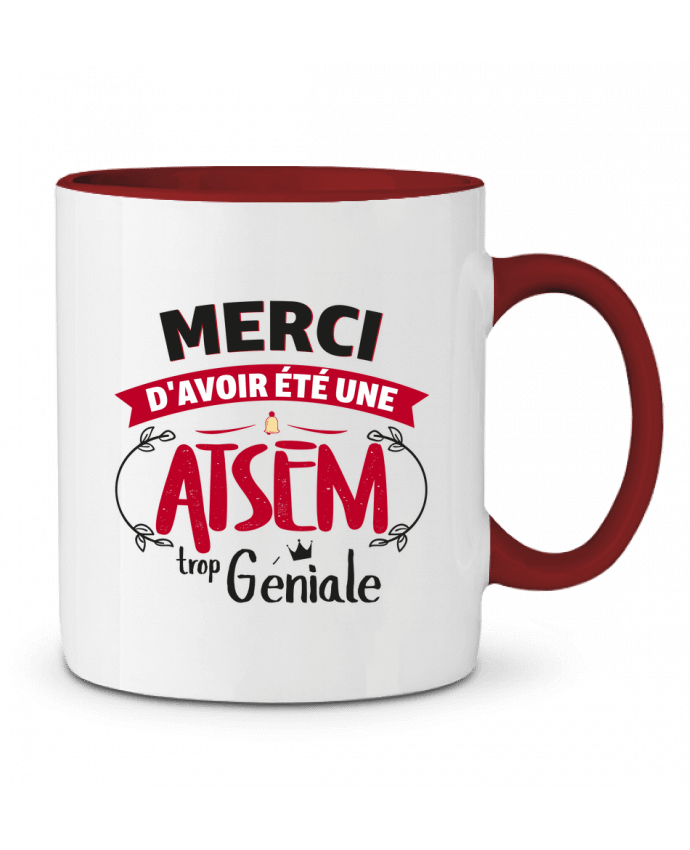 Mug bicolore Merci d'avoir été une ATSEM trop géniale tunetoo