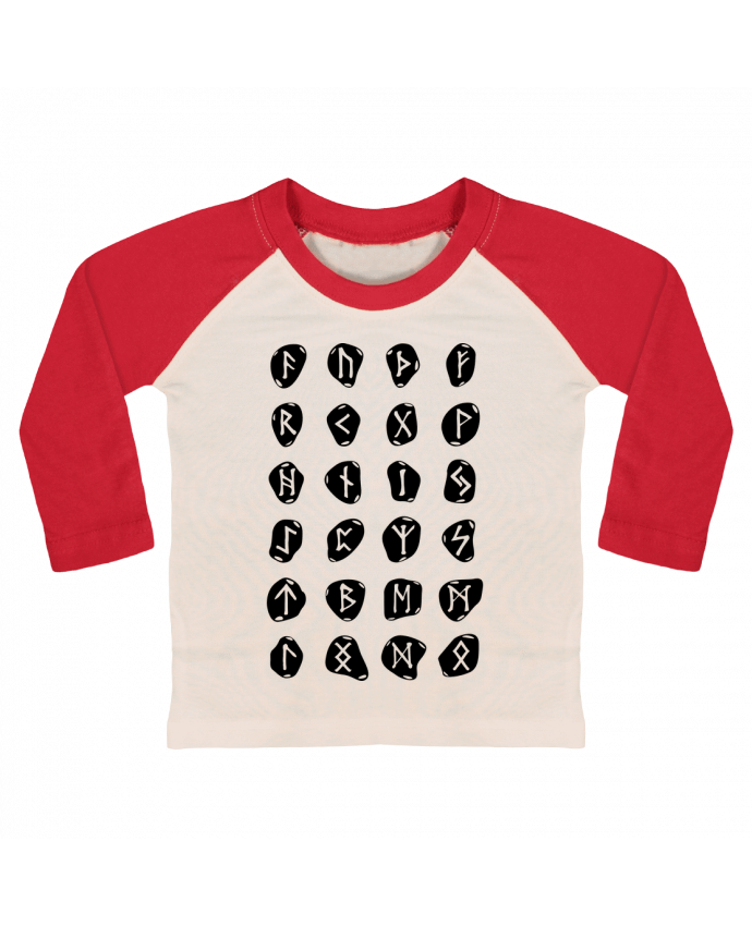 Tee-shirt Bébé Baseball ML Runes symbole viking par KronoArt