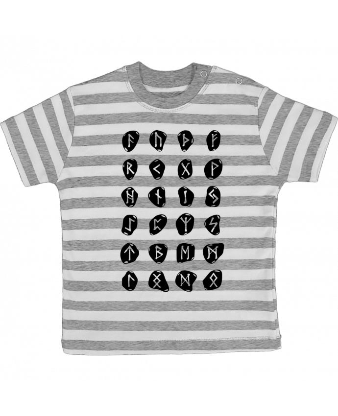 Tee-shirt bébé à rayures Runes symbole viking par KronoArt