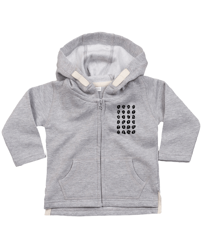 Sweat à capuche bébé zippé Runes symbole viking par KronoArt