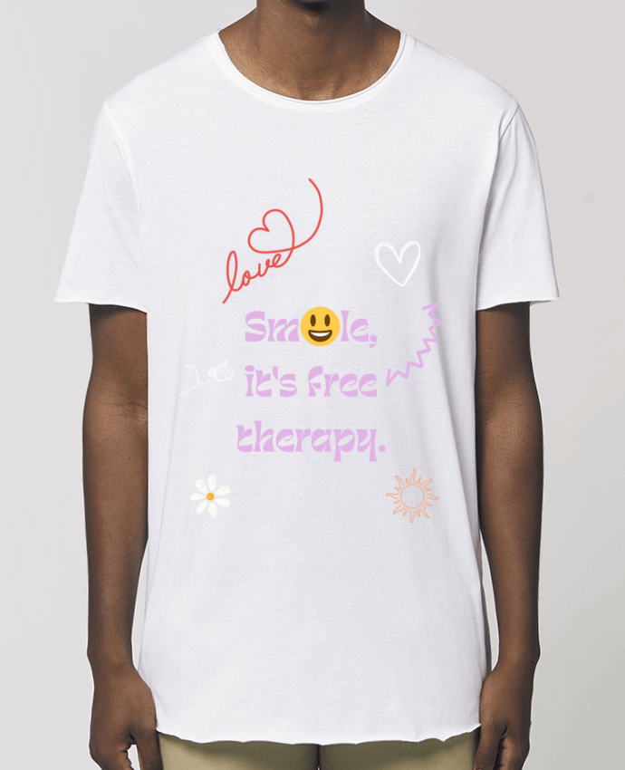 Tee-shirt Homme smile it's free therapy Par  Designfun