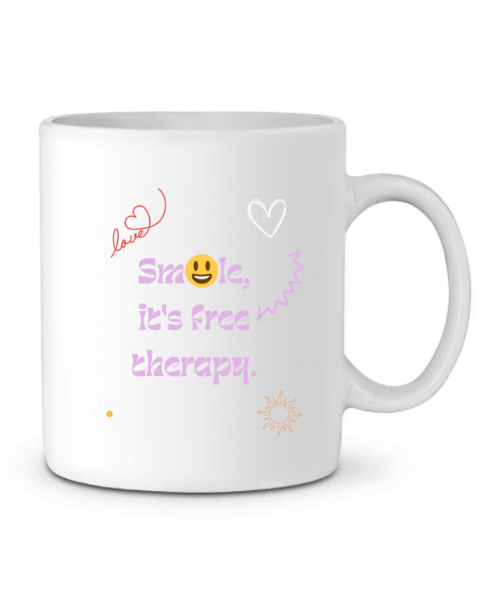 Mug  smile it's free therapy par Designfun