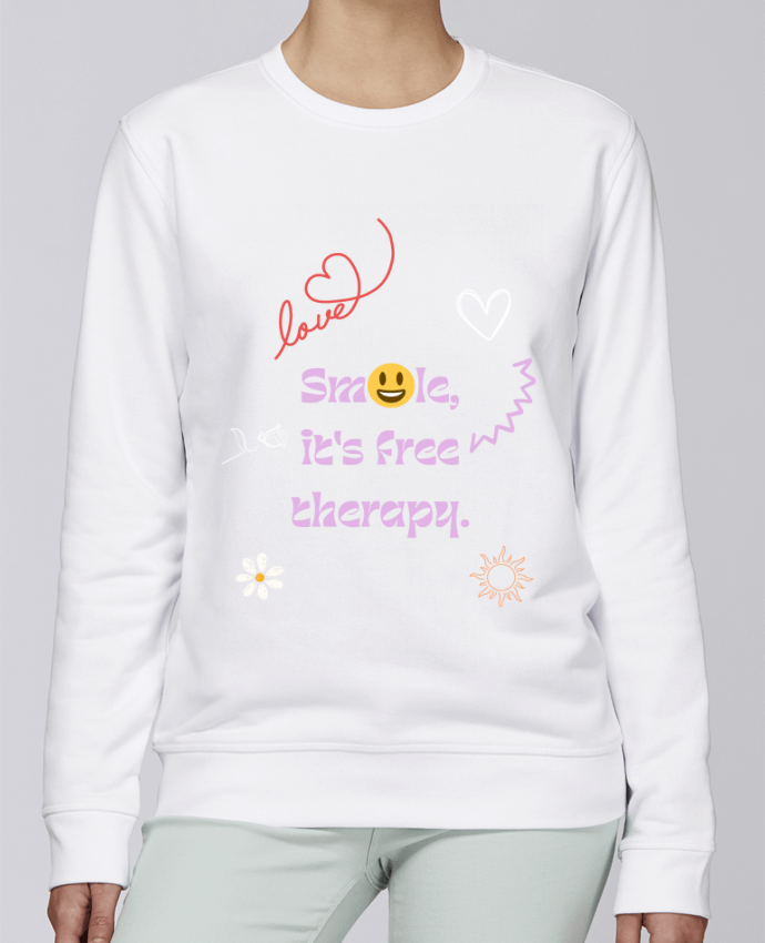 Sweatshirt smile it's free therapy par Designfun