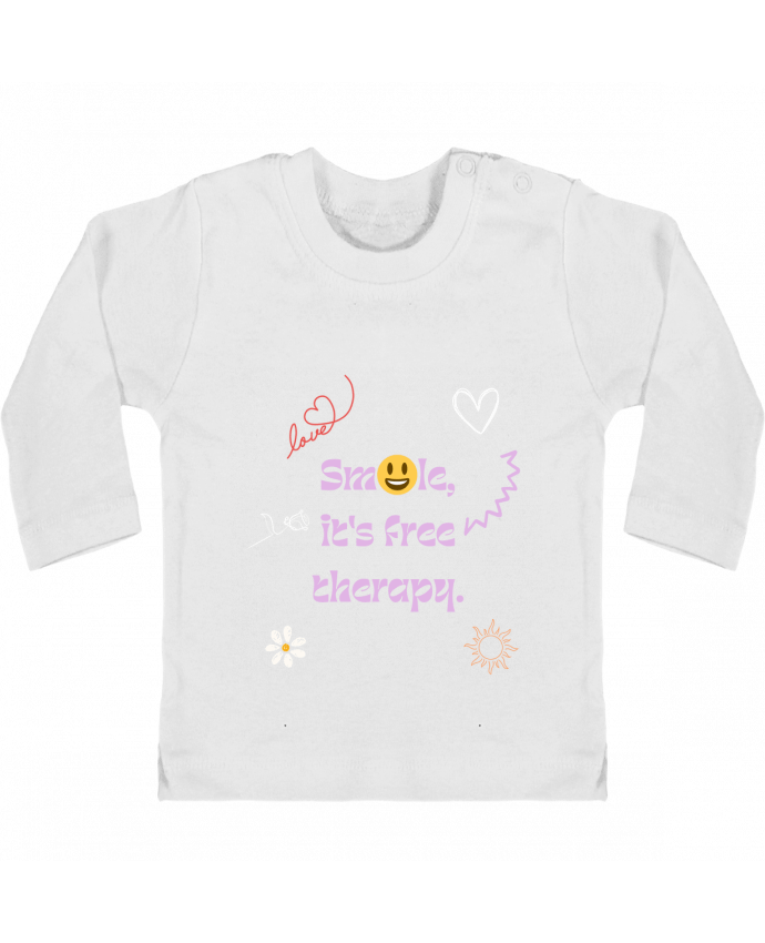 T-shirt bébé smile it's free therapy manches longues du designer Designfun