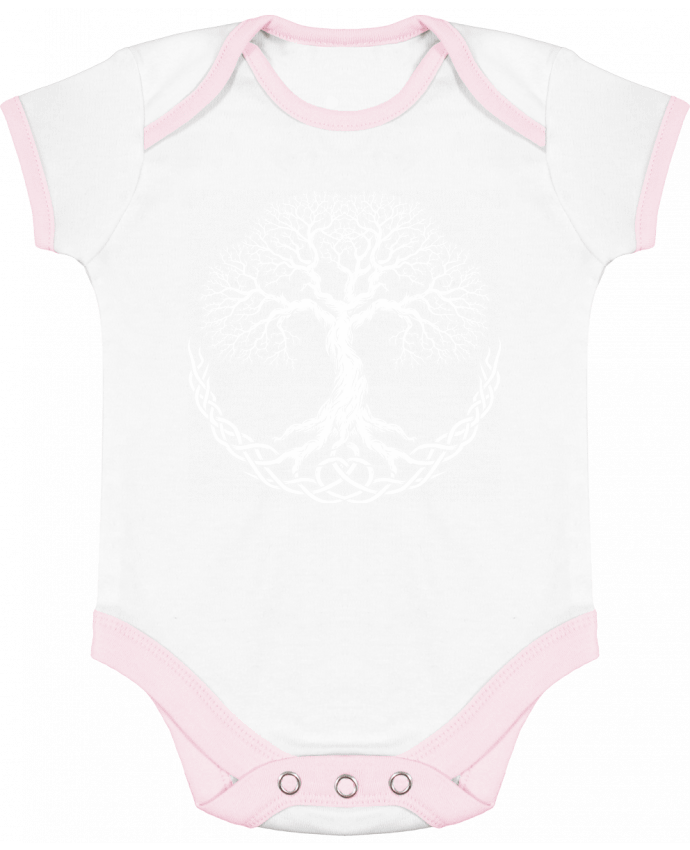 Body bébé manches contrastées Yggdrasil arbre de vie par KronoArt