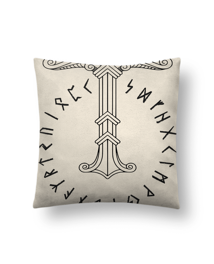 Coussin suédine Irminsul symbole viking par KronoArt