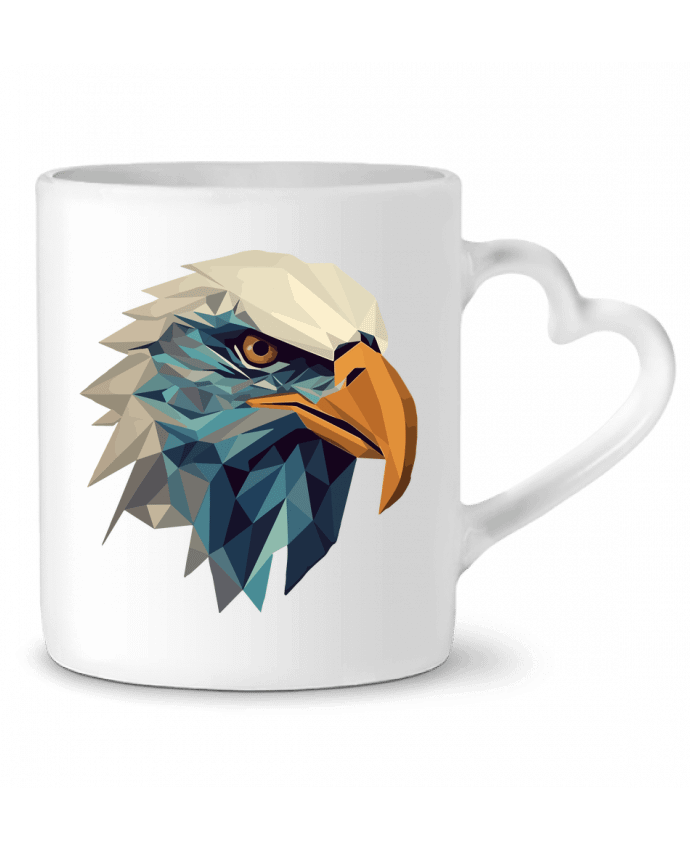 Mug coeur Aigle stylisé, géométrique par KronoArt