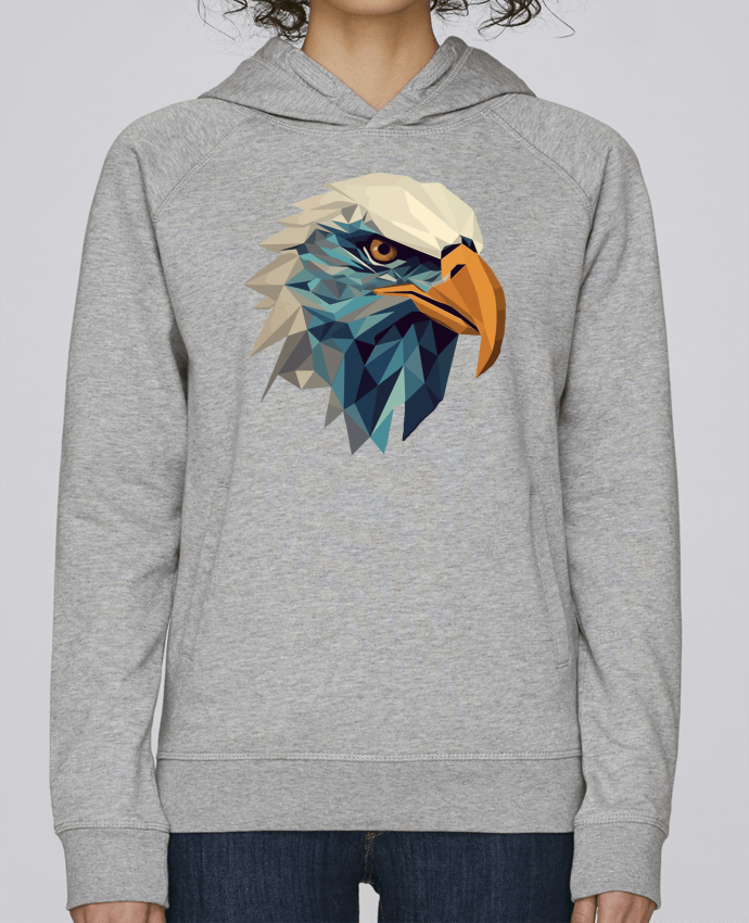 Sweat capuche femme Aigle stylisé, géométrique par KronoArt