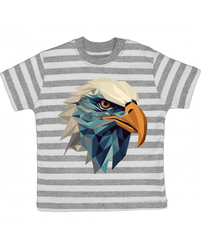 Tee-shirt bébé à rayures Aigle stylisé, géométrique par KronoArt