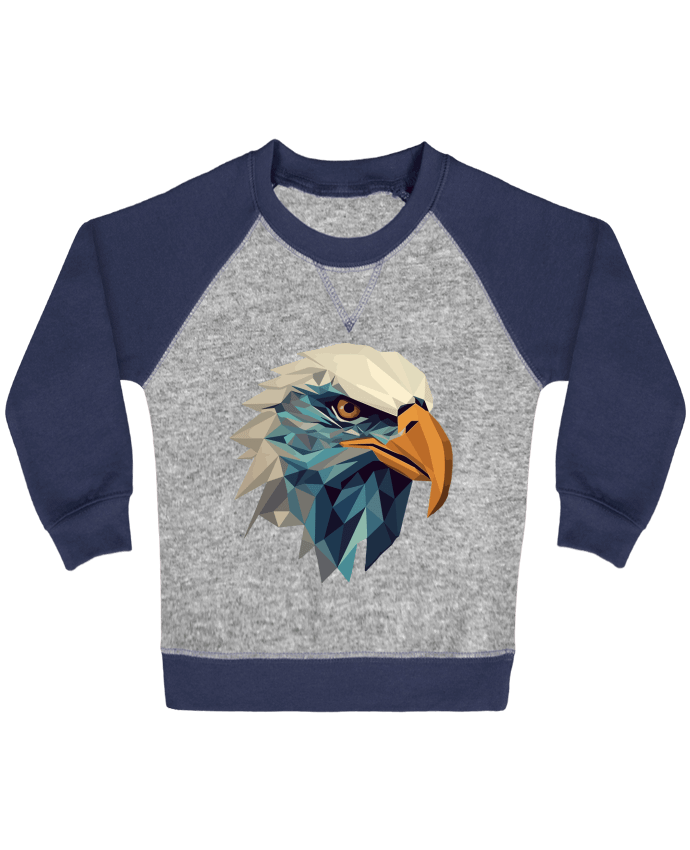 Sweat bébé manches contrastée Aigle stylisé, géométrique par KronoArt