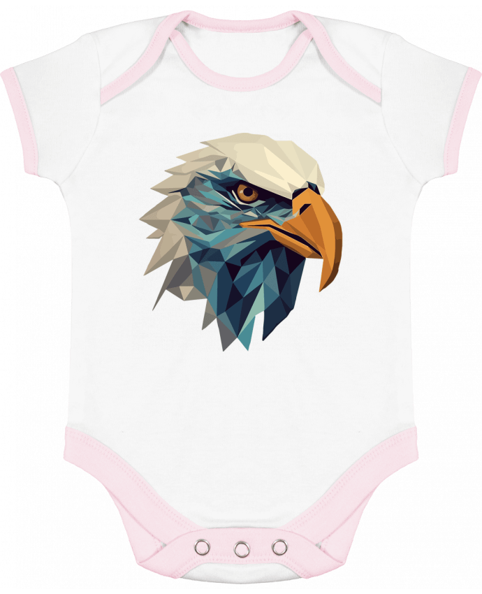 Body bébé manches contrastées Aigle stylisé, géométrique par KronoArt