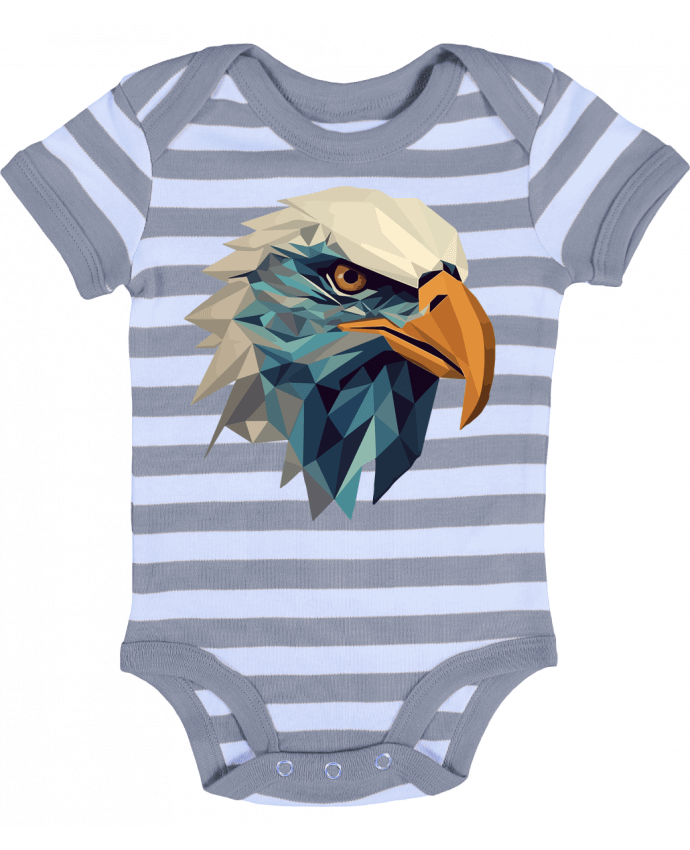 Body Bébé Rayé Aigle stylisé, géométrique - KronoArt