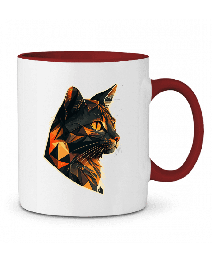 Mug bicolore Illustration de Chat stylisé KronoArt