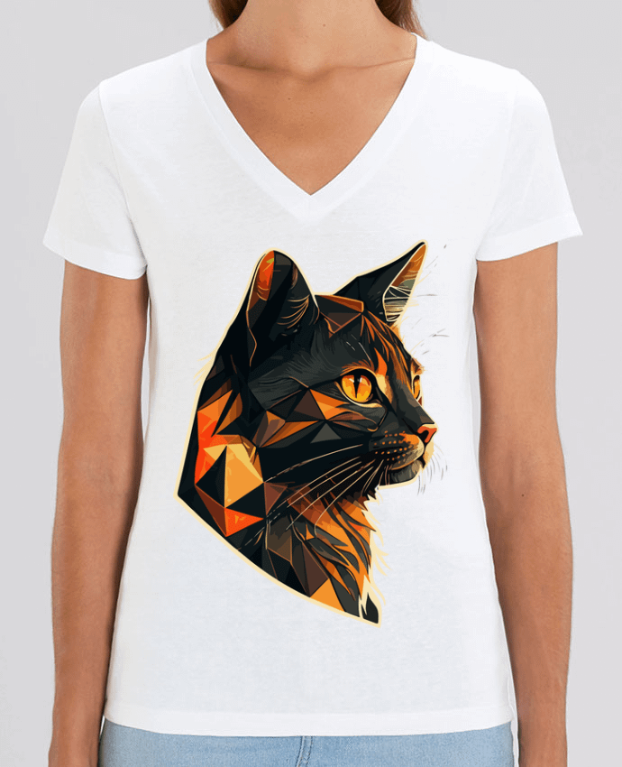 Tee-shirt femme Illustration de Chat stylisé Par  KronoArt