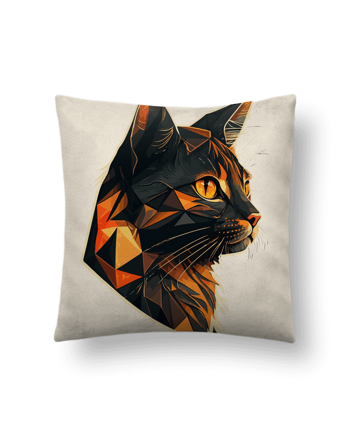 Coussin suédine Illustration de Chat stylisé par KronoArt