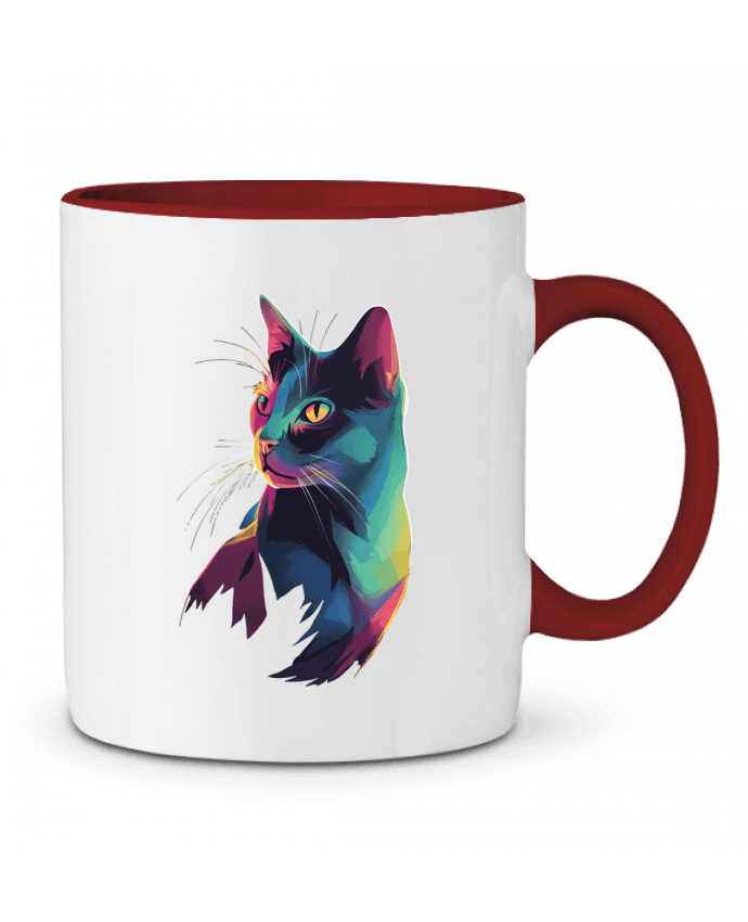 Mug bicolore Illustration de Chat stylisé KronoArt