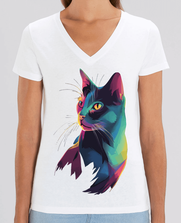 Tee-shirt femme Illustration de Chat stylisé Par  KronoArt