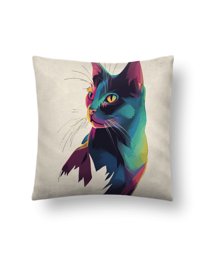 Coussin suédine Illustration de Chat stylisé par KronoArt