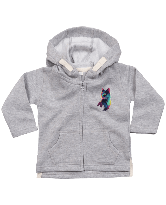 Sweat à capuche bébé zippé Illustration de Chat stylisé par KronoArt