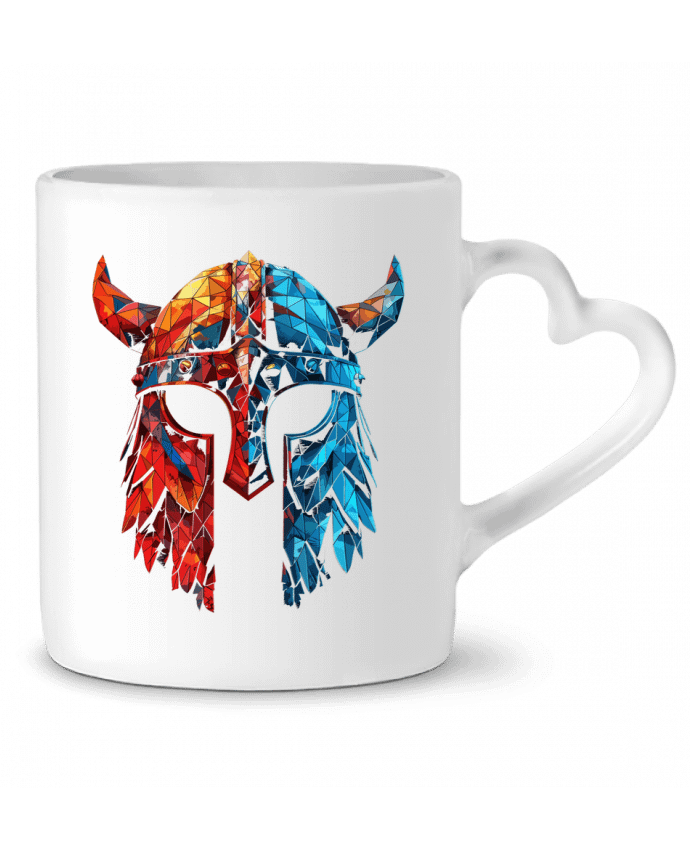 Mug coeur Casque Viking à corne par KronoArt