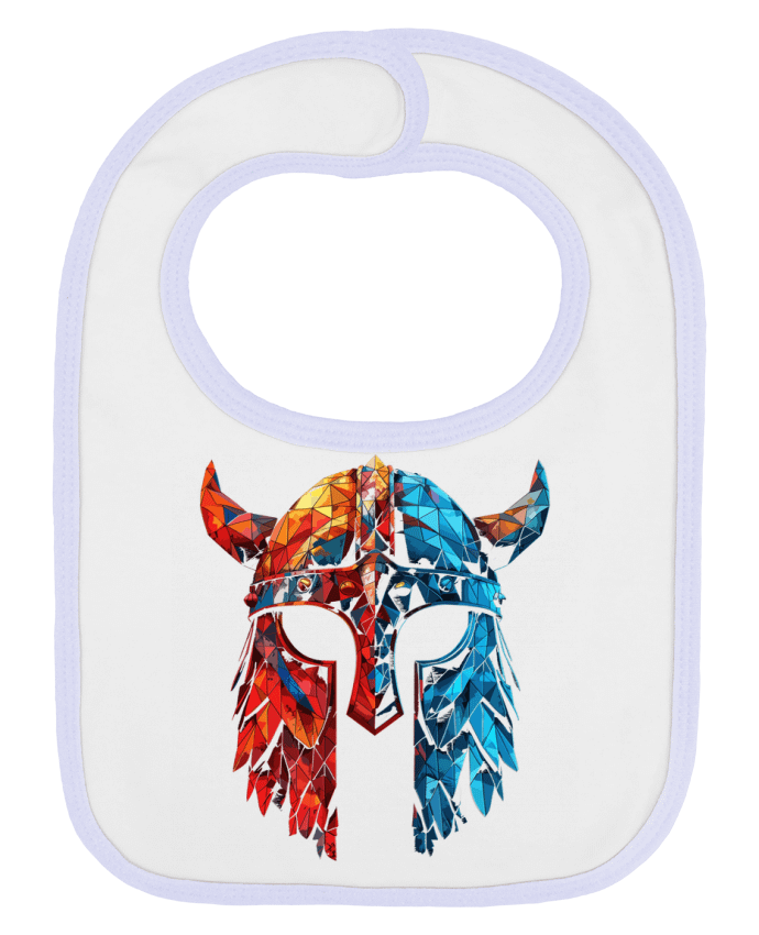 Bavoir bébé uni Casque Viking à corne par KronoArt