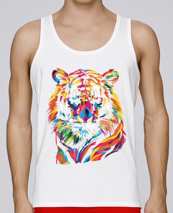 Débardeur homme Illustration de Tigre stylisé par KronoArt 100% coton bio