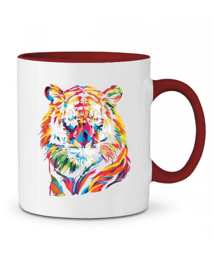 Mug bicolore Illustration de Tigre stylisé KronoArt