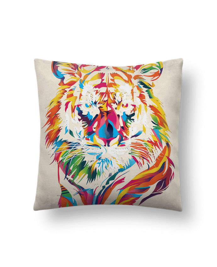 Coussin suédine Illustration de Tigre stylisé par KronoArt