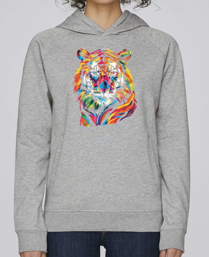 Sweat capuche femme Illustration de Tigre stylisé par KronoArt