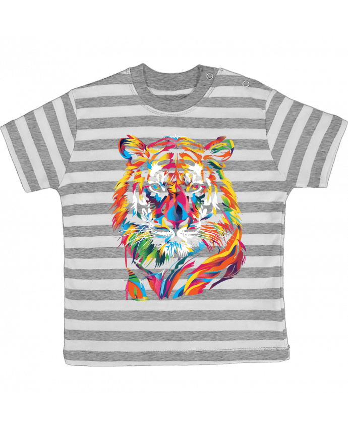 Tee-shirt bébé à rayures Illustration de Tigre stylisé par KronoArt