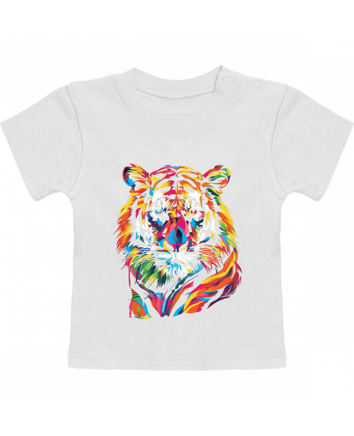 T-shirt bébé Illustration de Tigre stylisé manches courtes du designer KronoArt