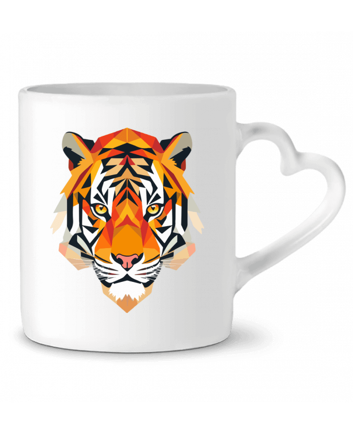 Mug coeur Tigre stylisé, Géométrique par KronoArt