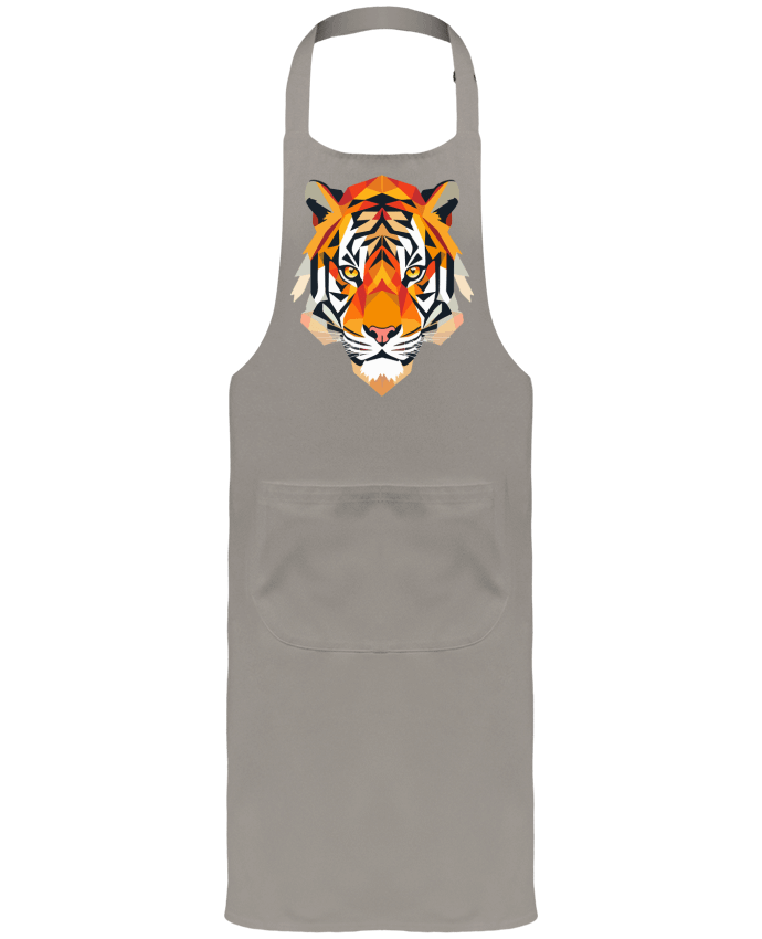 Tablier avec poches Tigre stylisé, Géométrique par KronoArt
