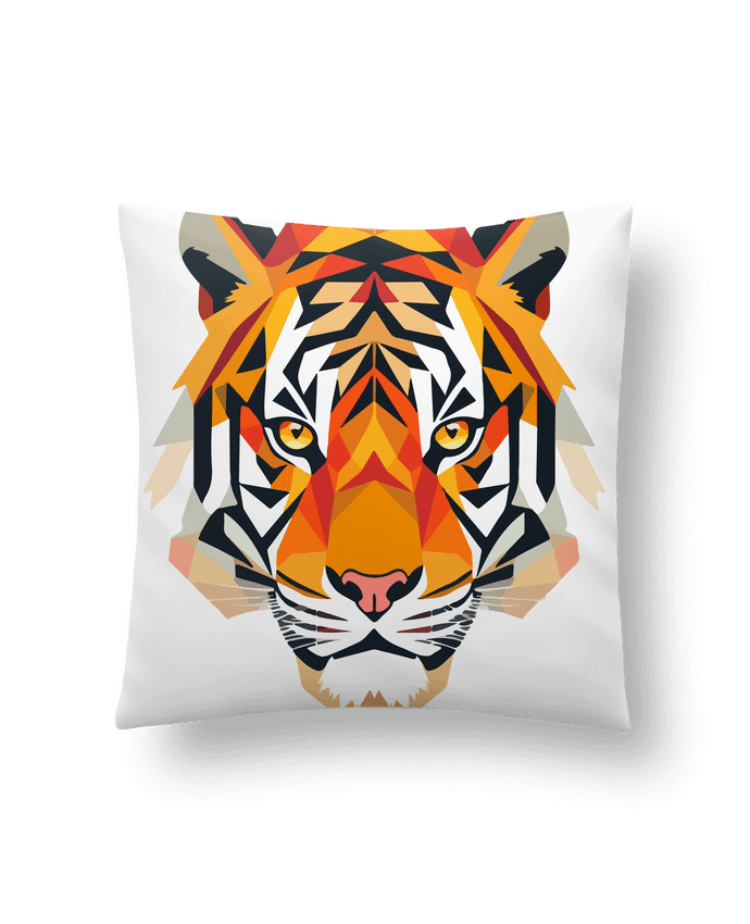 Coussin Tigre stylisé, Géométrique par KronoArt