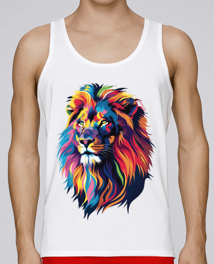 Débardeur homme Illustration de Lion stylisé par KronoArt 100% coton bio