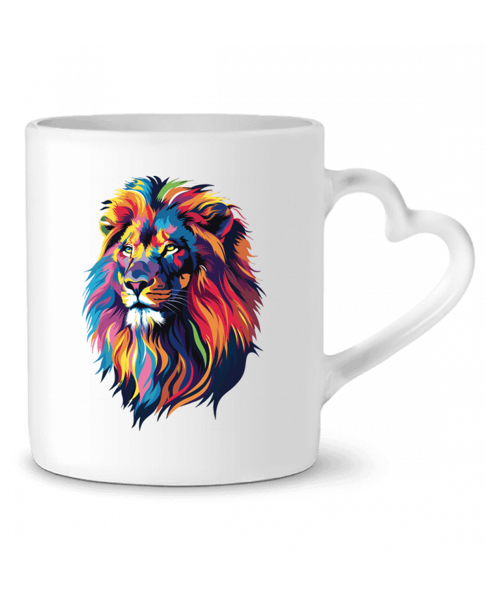 Mug coeur Illustration de Lion stylisé par KronoArt