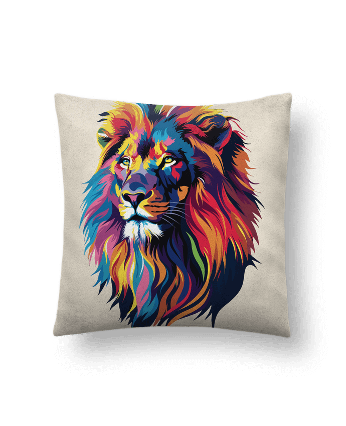 Coussin suédine Illustration de Lion stylisé par KronoArt