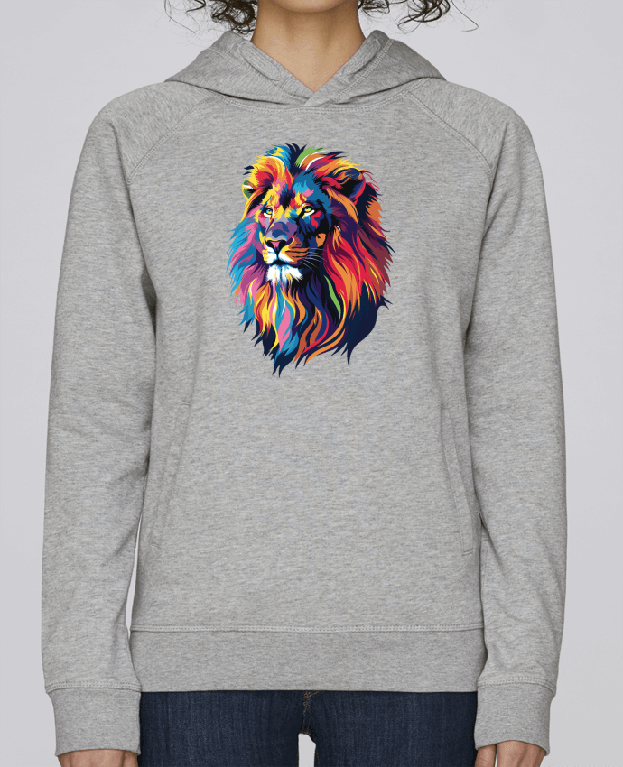 Sweat capuche femme Illustration de Lion stylisé par KronoArt