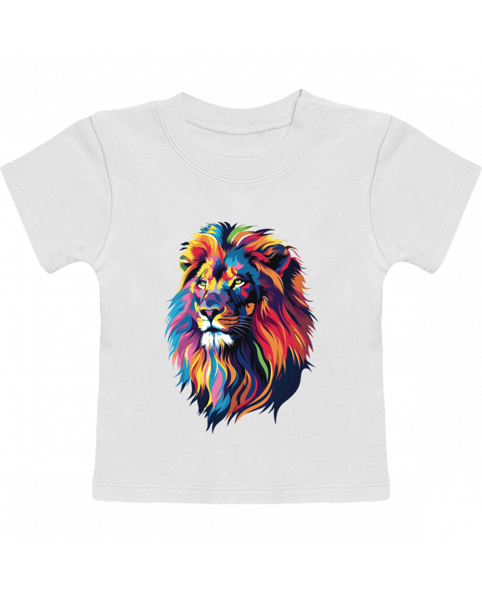 T-shirt bébé Illustration de Lion stylisé manches courtes du designer KronoArt