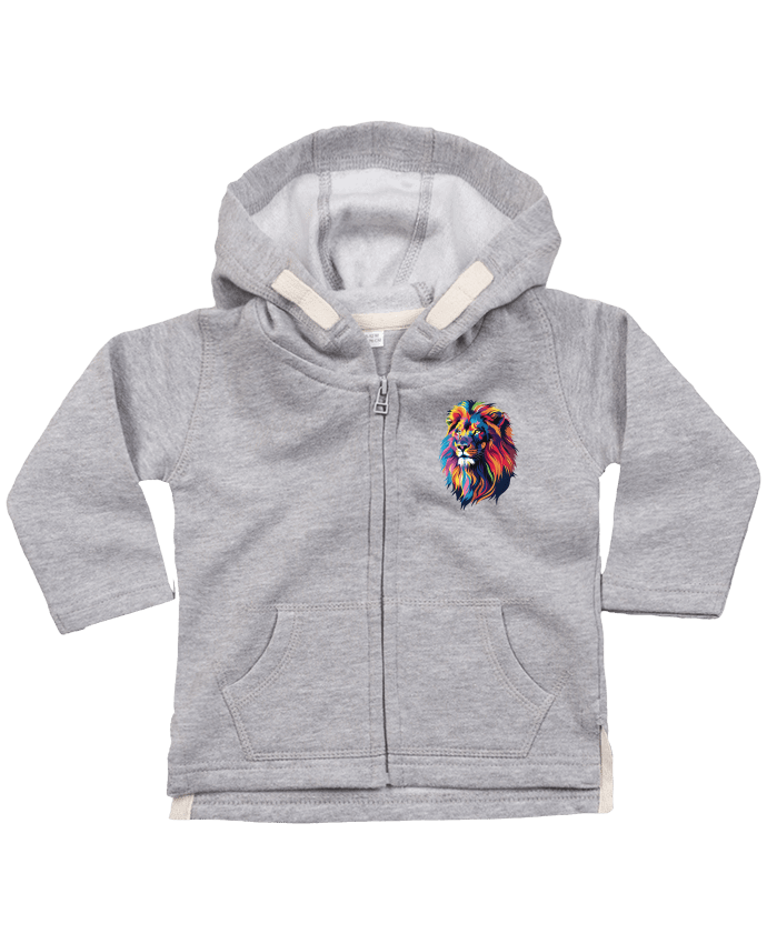 Sweat à capuche bébé zippé Illustration de Lion stylisé par KronoArt