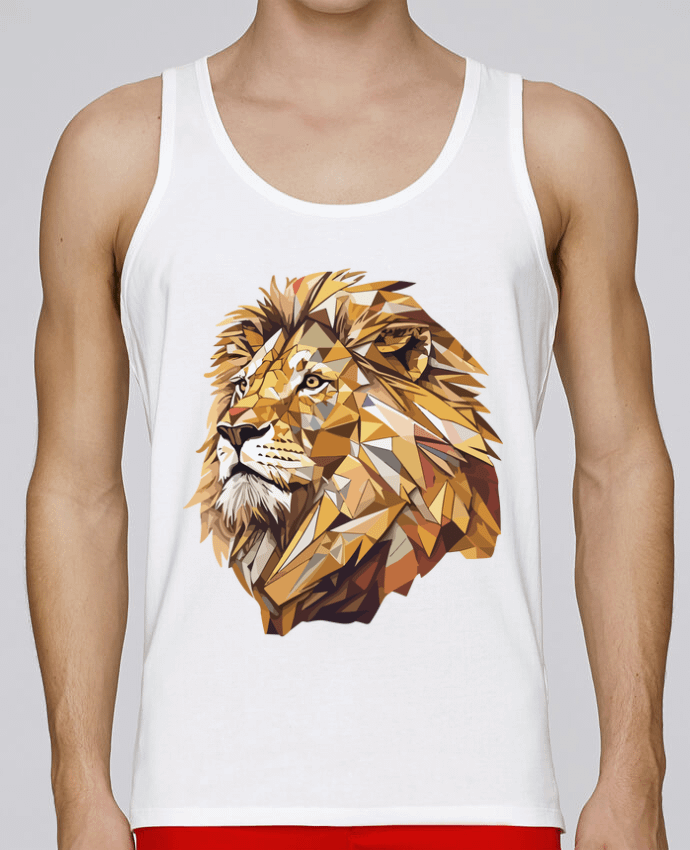 Débardeur homme Lion stylisé, Géométrique par KronoArt 100% coton bio