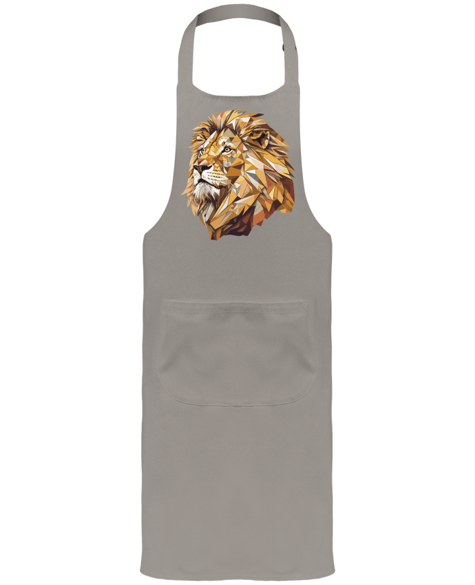 Tablier avec poches Lion stylisé, Géométrique par KronoArt