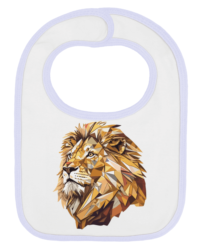 Bavoir bébé uni Lion stylisé, Géométrique par KronoArt
